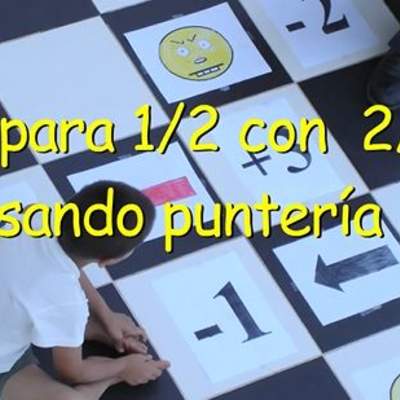 Comparar un medio y dos tercios usando puntería Comparar un medio y dos tercios usando puntería