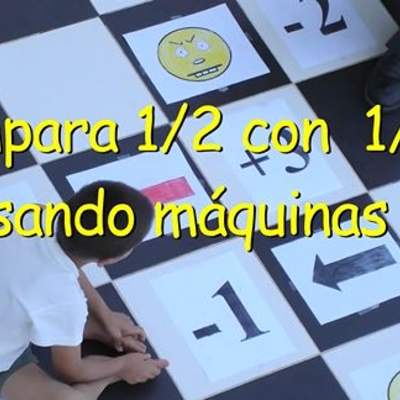 Comparar un medio y un cuarto usando máquinas Comparar un medio y un cuarto usando máquinas