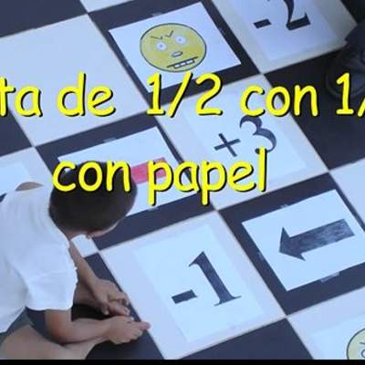 Restar un medio con un tercio usando papel Restar un medio con un tercio usando papel