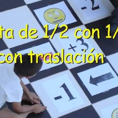 Restar un medio y un tercio como traslación Restar un medio y un tercio como traslación