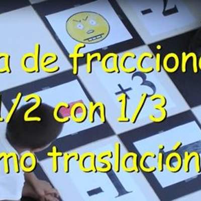 Sumar un medio y un tercio como traslación Sumar un medio y un tercio como traslación
