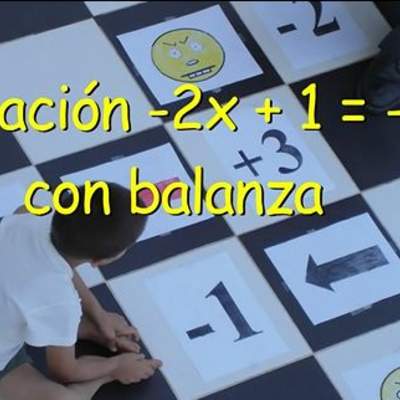 Ecuación -2x + 1 = 7 con balanza Ecuación -2x + 1 = 7 con balanza