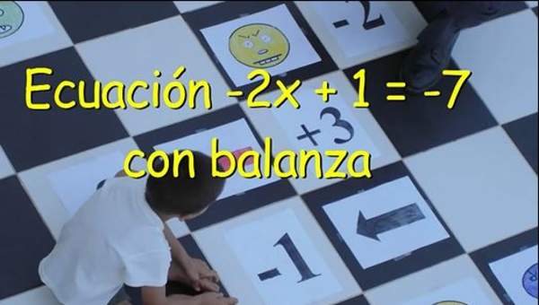 Ecuación -2x + 1 = 7 con balanza Ecuación -2x + 1 = 7 con balanza