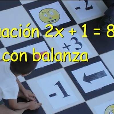 Ecuación 2x + 1 = 8 con balanza Ecuación 2x + 1 = 8 con balanza
