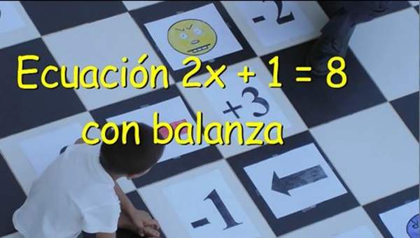 Ecuación 2x + 1 = 8 con balanza Ecuación 2x + 1 = 8 con balanza