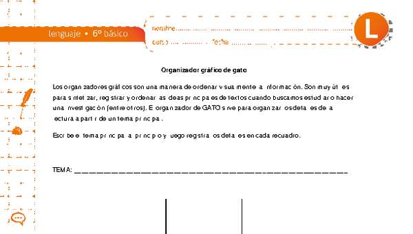Organizador gráfico gato Organizador gráfico gato