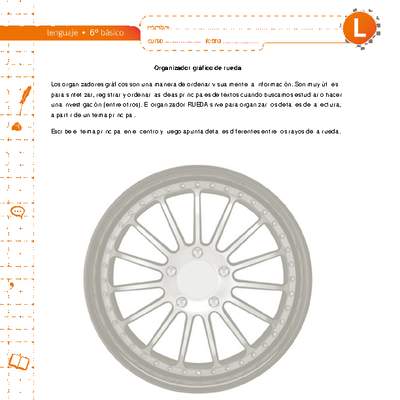 Organizador de rueda para registrar datos de una lectura Organizador de rueda para registrar datos de una lectura