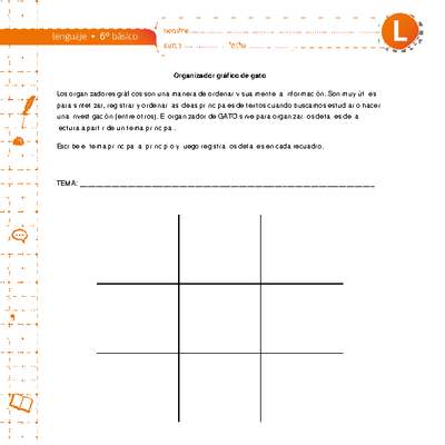 Organizador gráfico gato Organizador gráfico gato