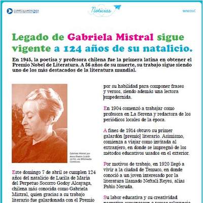 Legado de Gabriela Mistral Legado de Gabriela Mistral