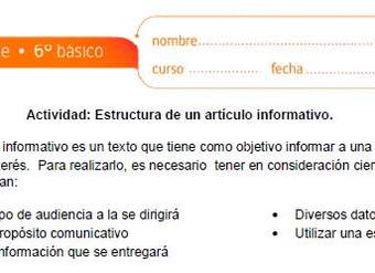Estructura de un artículo informativo Estructura de un artículo informativo