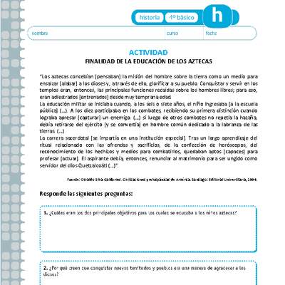 Finalidad de la educación de los aztecas Finalidad de la educación de los aztecas