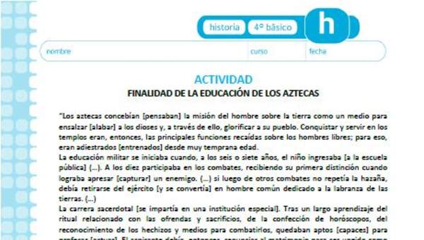 Finalidad de la educación de los aztecas Finalidad de la educación de los aztecas
