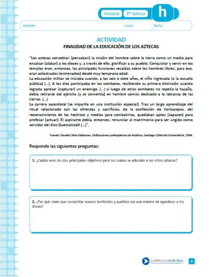 Finalidad de la educación de los aztecas Finalidad de la educación de los aztecas