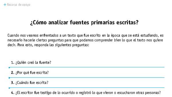 ¿Cómo analizar fuentes primarias escritas? ¿Cómo analizar fuentes primarias escritas?