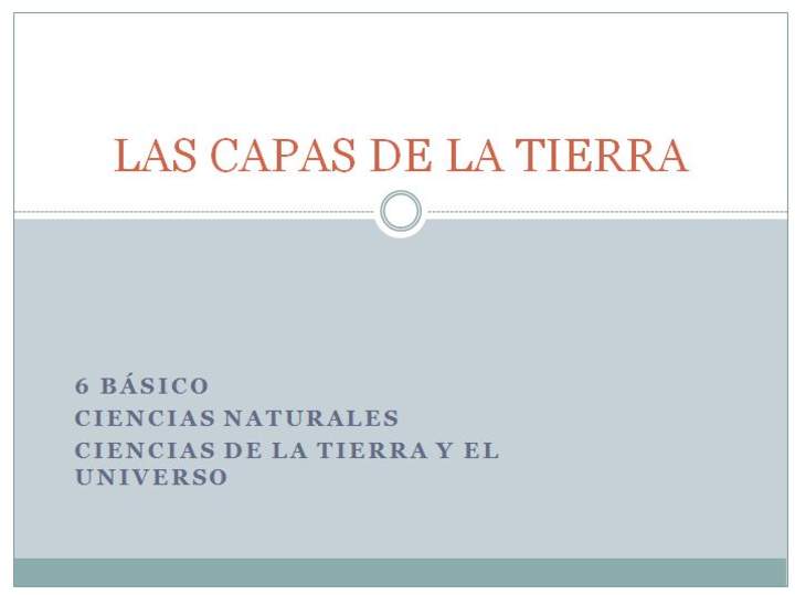 Las capas de la tierra Las capas de la tierra