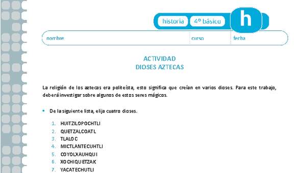 Dioses aztecas Dioses aztecas