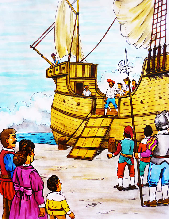 El regreso de Sebastián Elcano a España El regreso de Sebastián Elcano a España