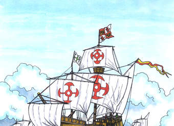 Viaje de Cristóbal Colón en las carabelas Viaje de Cristóbal Colón en las carabelas