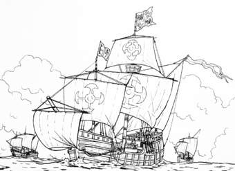 Viaje de Cristóbal Colón en las carabelas Viaje de Cristóbal Colón en las carabelas