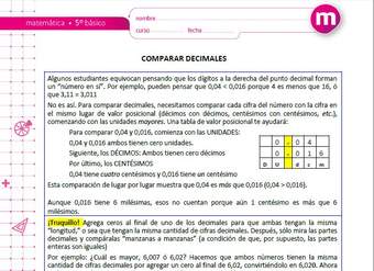 Comparación de números decimales (II) Comparación de números decimales (II)