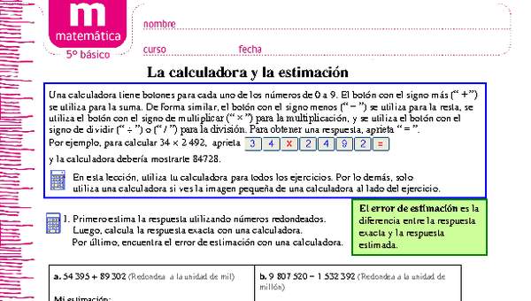 Actividades con la calculadora Actividades con la calculadora