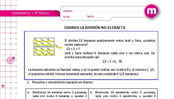 División no exacta División no exacta