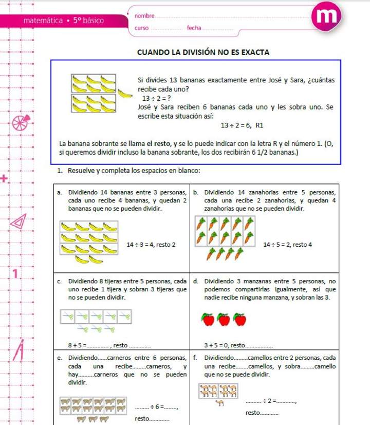 División no exacta División no exacta