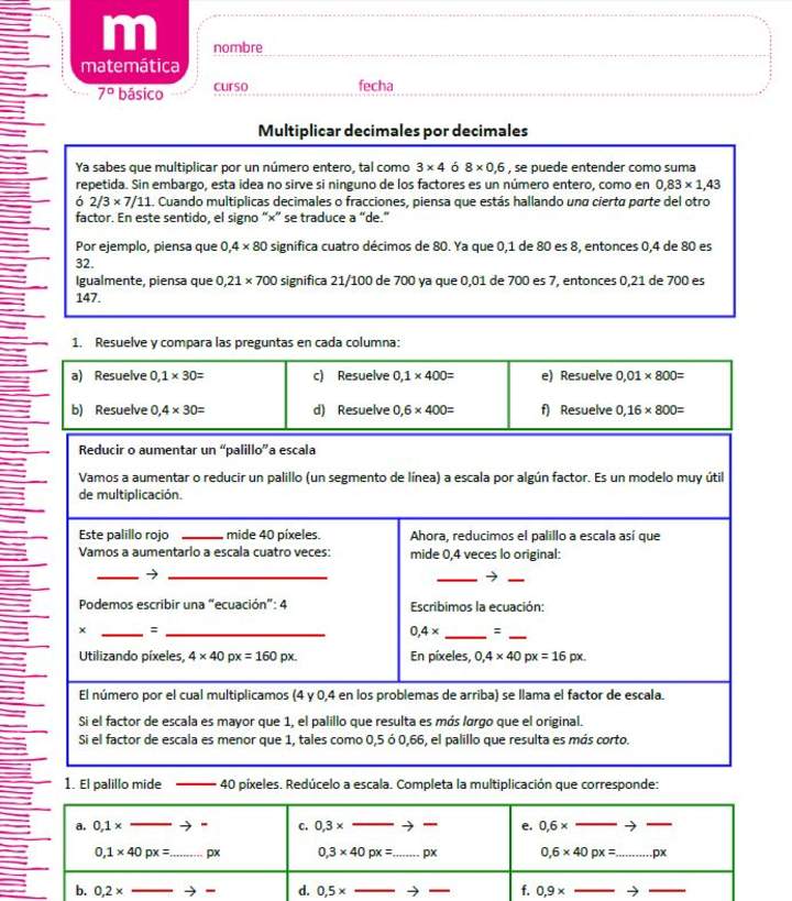 Multiplicar decimales por decimales Multiplicar decimales por decimales