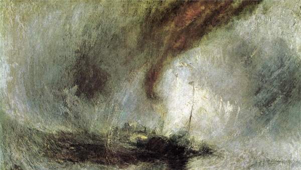 Barco a vapor en tormenta Barco a vapor en tormenta