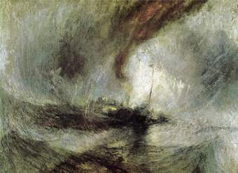 Barco a vapor en tormenta Barco a vapor en tormenta