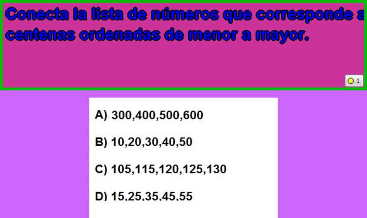 Centenas de menor a mayor Centenas de menor a mayor