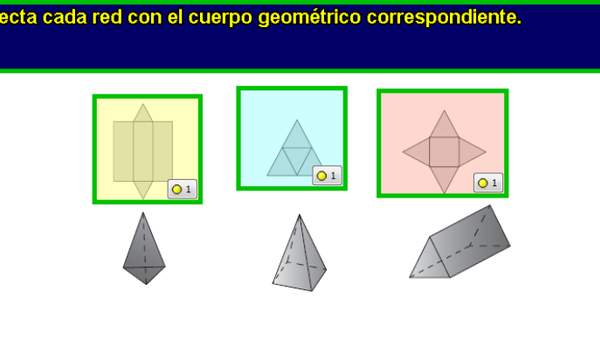Conecta cada red con su cuerpo geométrico Conecta cada red con su cuerpo geométrico