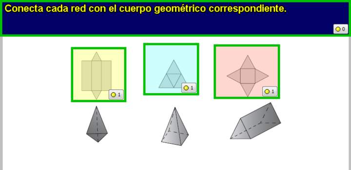 Conecta cada red con su cuerpo geométrico Conecta cada red con su cuerpo geométrico