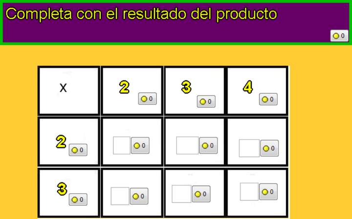 Tablas de multiplicar de 2, 3 y 4 Tablas de multiplicar de 2, 3 y 4