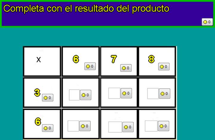 Tablas de multiplicar de 3, 6, 7 y 8 Tablas de multiplicar de 3, 6, 7 y 8