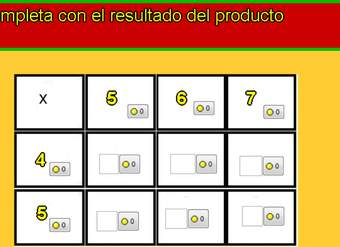 Tablas de multiplicar de 4, 5, 6 y 7 Tablas de multiplicar de 4, 5, 6 y 7