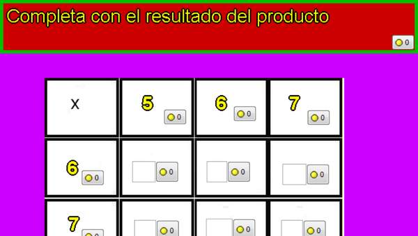 Tablas de multiplicar de 5, 6 y 7 Tablas de multiplicar de 5, 6 y 7