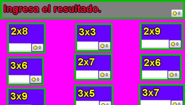 Tablas de multiplicar de 2 y 3 Tablas de multiplicar de 2 y 3