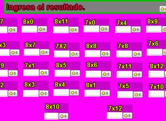 Tablas de multiplicar del 7 y 8 Tablas de multiplicar del 7 y 8