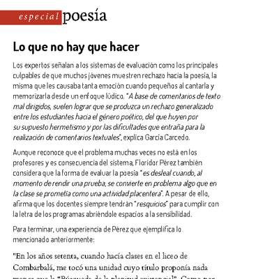 Lo que no hay que hacer con poesía Lo que no hay que hacer con poesía