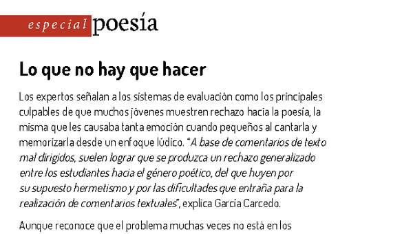 Lo que no hay que hacer con poesía Lo que no hay que hacer con poesía