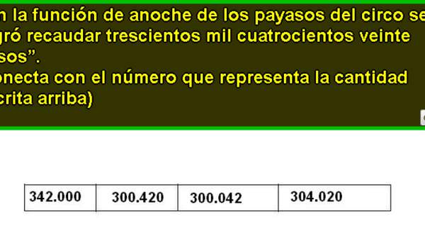 Número escrito en palabras y con símbolos Número escrito en palabras y con símbolos