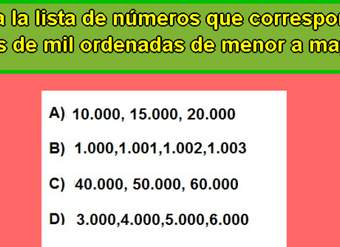 Decenas de mil de menor a mayor Decenas de mil de menor a mayor