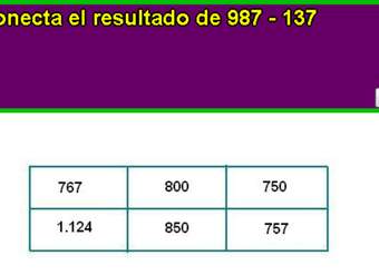 Cálculo mental sustracción de dos números Cálculo mental sustracción de dos números