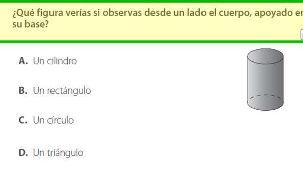 Mirando un cilindro desde el frente Mirando un cilindro desde el frente