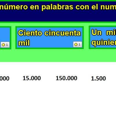 Leer y conectar números en palabras y símbolos Leer y conectar números en palabras y símbolos