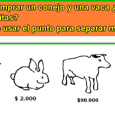 Comprando una vaca y un conejo Comprando una vaca y un conejo