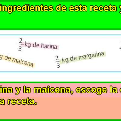 Ingredientes en una receta Ingredientes en una receta