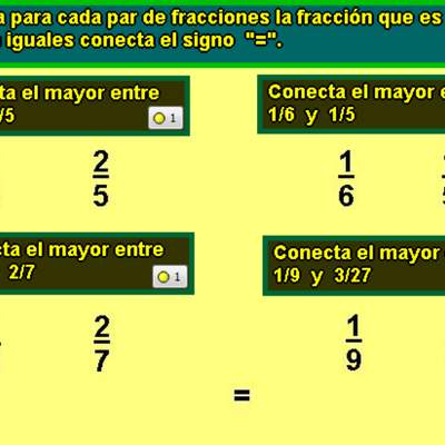 Comparar fracciones (II) Comparar fracciones (II)