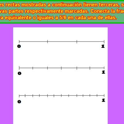 Fracciones equivalentes a 5/6 en la recta numérica Fracciones equivalentes a 5/6 en la recta numérica
